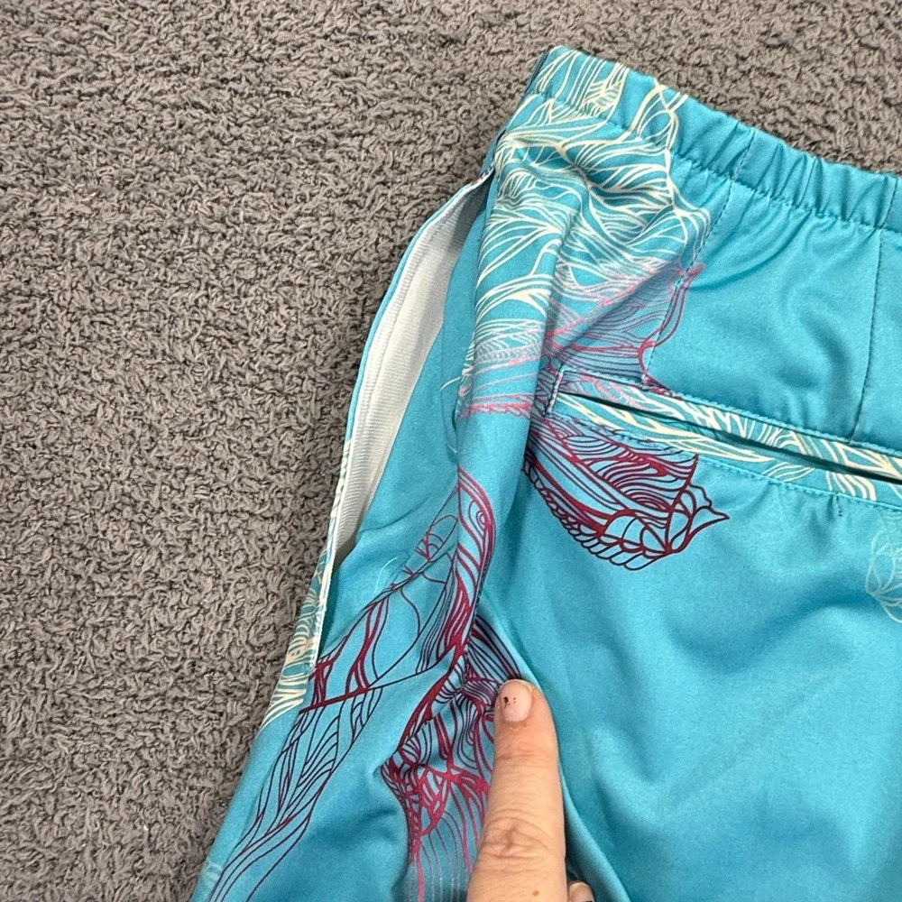 Nike Golf Skort Womens Medium Blue Abstract Print FIT DRY Pockets Skirt Preppy
